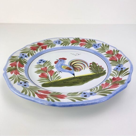 Henriot Quimper France Multicolor Rooster 10" Wall Hang Plate Hand Painted - Picture 3 of 6